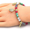 Oro Laminado Charm Bracelet, Gold Filled Style Hand of God and Judaica Design, Polished, Golden Finish, 03.63.1910.08 (06 MM Thickness, 8 Inches Length)