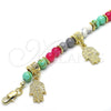 Oro Laminado Charm Bracelet, Gold Filled Style Hand of God Design, Polished, Golden Finish, 03.63.1910.08 (06 MM Thickness, 8 Inches Length)