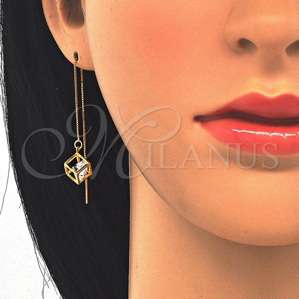 Sterling Silver Ring — Threader Earring with White Cubic Zirconia Polished 02. — alternate product view — SKU 122805 | Plata 925 anillo — Threader Earring with blanco Cubic Zirconia pulido 02. — SKU 122805