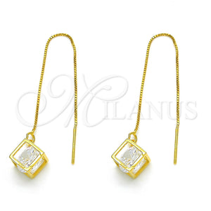 Sterling Silver Ring — Threader Earring with White Cubic Zirconia Polished 02. — main product view — SKU 122805 | Plata 925 anillo — Threader Earring with blanco Cubic Zirconia pulido 02. — SKU 122805