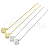 Sterling Silver Threader Earring, with White Cubic Zirconia, Polished, Golden Finish, 02.183.0024