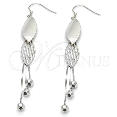 Sterling Silver Leaf Earrings 02.183.0026 for wholesale, main product view