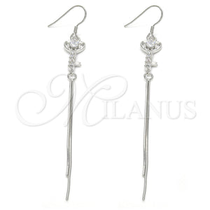 Sterling Silver Ring — Long Earring key Design with White Cubic Zirconia — main product view — SKU 122809 | Plata 925 anillo — Long Earring key diseño with blanco Cubic Zirconia — SKU 122809