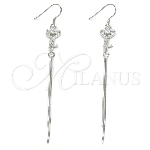 Sterling Silver Ring — Long Earring key Design with White Cubic Zirconia — main product view — SKU 122809 | Plata 925 anillo — Long Earring key diseño with blanco Cubic Zirconia — SKU 122809