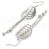 Sterling Silver Long Earring, Polished, Rhodium Finish, 02.183.0030