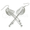 Sterling Silver Long Earring, Polished, Rhodium Finish, 02.183.0030