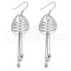 Sterling Silver Long Earring, Polished, Rhodium Finish, 02.183.0030