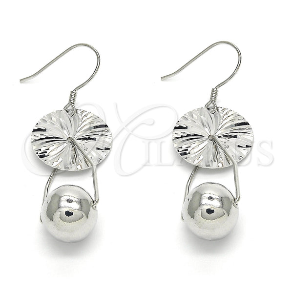 Sterling Silver Ring — Dangle Earring Ball Design Polished 02. — main product view — SKU 122813 | Plata 925 anillo — Dangle Earring Ball diseño pulido 02. — SKU 122813