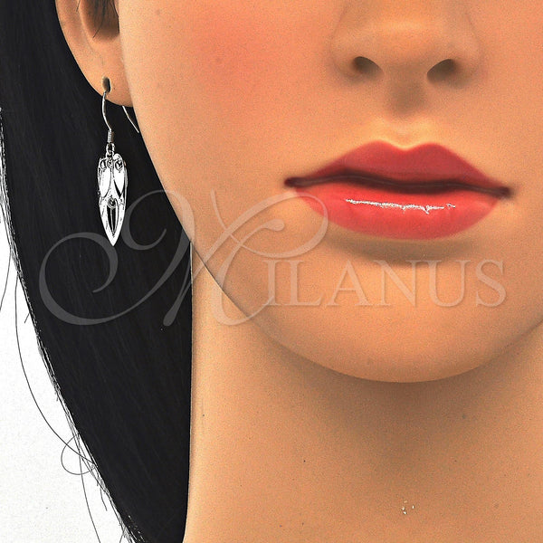 Sterling Silver Ring — Dangle Earring Heart Design Polished 02. — alternate product view — SKU 122815 | Plata 925 anillo — Dangle Earring corazón diseño pulido 02. — SKU 122815