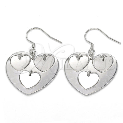 Sterling Silver Heart Earrings 02.183.0033 for wholesale, main product view