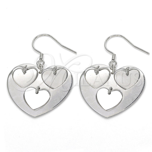 Sterling Silver Ring — Dangle Earring Heart Design Polished 02. — main product view — SKU 122815 | Plata 925 anillo — Dangle Earring corazón diseño pulido 02. — SKU 122815