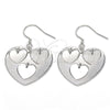 Sterling Silver Dangle Earring, Heart Design, Polished, Rhodium Finish, 02.183.0033