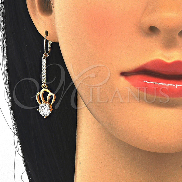 Gold Filled Ring — Long Earring with White Cubic Zirconia Polished 02. — alternate product view — SKU 122840 | Oro Laminado anillo — Long Earring with blanco Cubic Zirconia pulido 02. — SKU 122840