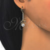 Oro Laminado Long Earring, Gold Filled Style with White Cubic Zirconia, Polished, Golden Finish, 02.210.0177