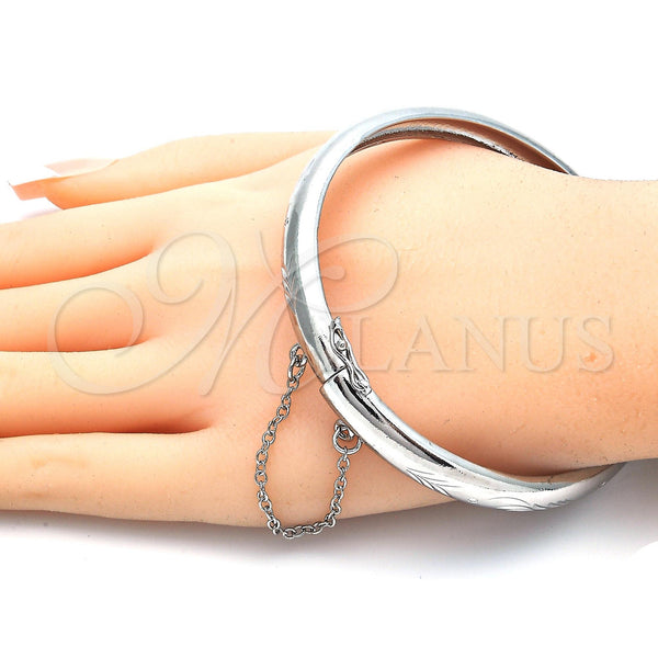 White Gold Filled Jewelry — Individual Bangle Diamond Cutting 07. 08 MM Thickness — alternate product view — SKU 122863 | Oro Laminado Blanco joyería — Individual Bangle Diamond Cutting 07. 08 MM Thickness — SKU 122863