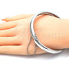 Rhodium Gold Filled Individual Bangle, Diamond Cutting Finish, Rhodium Finish, 07.168.0015.05 (08 MM Thickness, Size 5 (2.50 Diameter))