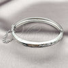 Rhodium Gold Filled Individual Bangle, Diamond Cutting Finish, Rhodium Finish, 07.168.0015.05 (08 MM Thickness, Size 5 (2.50 Diameter))