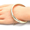 Oro Laminado Individual Bangle, Gold Filled Style Fish Design, Diamond Cutting Finish, Golden Finish, 07.168.0015.1.05 (Thickness, Size 5 (2.50 Diameter))