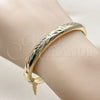 Oro Laminado Individual Bangle, Gold Filled Style Diamond Cutting Finish, Golden Finish, 07.168.0015.1.05 (Thickness, Size 5 (2.50 Diameter))