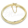 Oro Laminado Individual Bangle, Gold Filled Style Fish Design, Diamond Cutting Finish, Golden Finish, 07.168.0015.1.05 (Thickness, Size 5 (2.50 Diameter))
