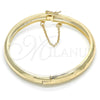 Oro Laminado Individual Bangle, Gold Filled Style Diamond Cutting Finish, Golden Finish, 07.168.0015.1.05 (Thickness, Size 5 (2.50 Diameter))