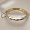 Oro Laminado Individual Bangle, Gold Filled Style Diamond Cutting Finish, Golden Finish, 07.168.0015.1.05 (Thickness, Size 5 (2.50 Diameter))