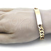 Oro Laminado ID Bracelet, Gold Filled Style Polished, Golden Finish, 03.168.0022.09 (09 MM Thickness, 9 Inches Length)