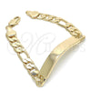 Oro Laminado ID Bracelet, Gold Filled Style Polished, Golden Finish, 03.168.0022.09 (09 MM Thickness, 9 Inches Length)