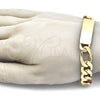 Oro Laminado ID Bracelet, Gold Filled Style Polished, Golden Finish, 03.168.0023.09 (12 MM Thickness, 9 Inches Length)