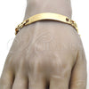 Oro Laminado ID Bracelet, Gold Filled Style Polished, Golden Finish, 03.168.0023.09 (12 MM Thickness, 9 Inches Length)