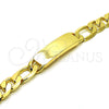 Oro Laminado ID Bracelet, Gold Filled Style Polished, Golden Finish, 03.168.0023.09 (12 MM Thickness, 9 Inches Length)