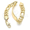 Oro Laminado ID Bracelet, Gold Filled Style Polished, Golden Finish, 03.168.0023.09 (12 MM Thickness, 9 Inches Length)