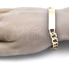 Oro Laminado ID Bracelet, Gold Filled Style Polished, Golden Finish, 03.168.0024.09 (09 MM Thickness, 9 Inches Length)