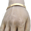 Oro Laminado ID Bracelet, Gold Filled Style Polished, Golden Finish, 03.168.0024.09 (09 MM Thickness, 9 Inches Length)