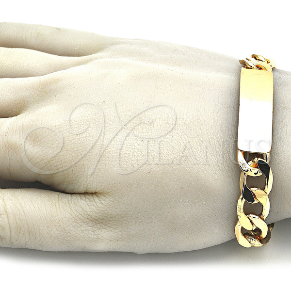 Gold Filled Bracelet — ID Bracelet Polished 03. 12 MM Thickness 9 — alternate product view — SKU 122868 | Oro Laminado brazalete — ID Bracelet pulido 03. 12 MM Thickness 9 — SKU 122868