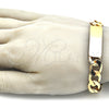 Oro Laminado ID Bracelet, Gold Filled Style Polished, Golden Finish, 03.168.0025.09 (12 MM Thickness, 9 Inches Length)