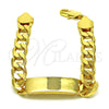 Oro Laminado ID Bracelet, Gold Filled Style Polished, Golden Finish, 03.168.0025.09 (12 MM Thickness, 9 Inches Length)