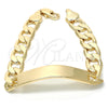 Oro Laminado ID Bracelet, Gold Filled Style Polished, Golden Finish, 03.168.0025.09 (12 MM Thickness, 9 Inches Length)