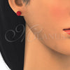 Sterling Silver Stud Earring, with Garnet Crystal, Polished, Rhodium Finish, 02.332.0042.5 for wholesale, additional product view 3