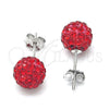 Sterling Silver Stud Earring, with Garnet Crystal, Polished, Rhodium Finish, 02.332.0042.5 for wholesale, additional product view 5