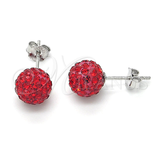 Sterling Silver Ring — Stud Earring with Garnet Crystal Polished 02. — main product view — SKU 122882 | Plata 925 anillo — Stud Earring with Garnet cristal pulido 02. — SKU 122882