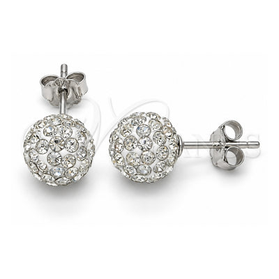 Sterling Silver Stud Earring, with White Crystal, Polished, Rhodium Finish, 02.332.0042.6 for wholesale, main product view