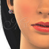 Sterling Silver Stud Earring, with Multicolor Crystal, Polished, Rhodium Finish, 02.332.0042.10