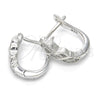 Sterling Silver Huggie Hoop, with White Micro Pave, Polished, Rhodium Finish, 02.332.0003.12