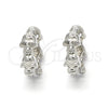 Sterling Silver Huggie Hoop, Skull Design, Polished, Rhodium Finish, 02.332.0025.12