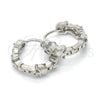 Sterling Silver Huggie Hoop, Skull Design, Polished, Rhodium Finish, 02.332.0025.12