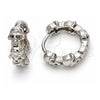 Sterling Silver Huggie Hoop, Skull Design, Polished, Rhodium Finish, 02.332.0025.12