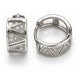 Sterling Silver Huggie Hoop, with White Micro Pave, Polished, Rhodium Finish, 02.332.0030.12
