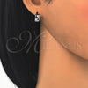Sterling Silver Huggie Hoop, with White Micro Pave, Polished, Rhodium Finish, 02.332.0039.12