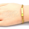 Oro Laminado ID Bracelet, Gold Filled Style Polished, Golden Finish, 03.334.0001.04 (04 MM Thickness, 4 Inches Length)